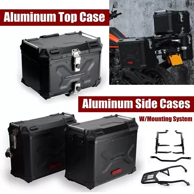 For Harley Pan America Hard Shell Trunk Saddlebag Luggage Side Cases + Top Case • $2592.38