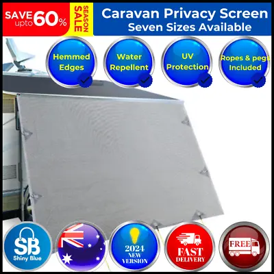 7 Sizes Caravan Privacy Screens 1.95m Roll Out Awning End Wall Side Sun Shade • $54.97