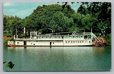 Marietta OH WP Snyder Jr Mark Twain Era Steamboat Advertising Vtg Postcard P11 • $11.99