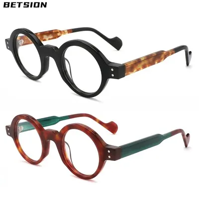 Rerto Fashion Round Acetate Wide Legs Eyeglasses Frames Reading Glasses Vintage • $31.34