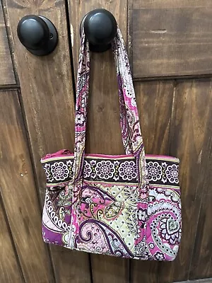 Vera Bradley Very Berry Paisley Zipper Purse Shoulder 2 Handle RETIRED • $15