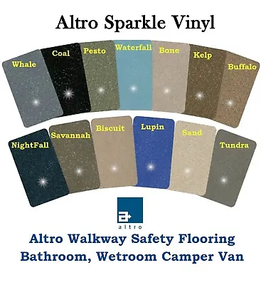 £39.99 • Buy Altro Sparkle Bathroom Walkway Vinyl - Anti Slip Safety Flooring - Van Campervan