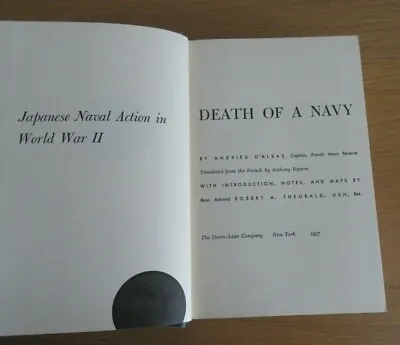 Death Of A Navy Andrieu Dalbas 1st 1954 Hardback Japanese Naval Action Wwii • £7