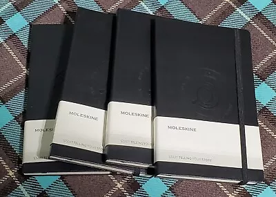 Lot Of 4 Moleskine Hard Cover Ruled Notebooks 5 1/4 X 8 1/4 Journals • $15.50