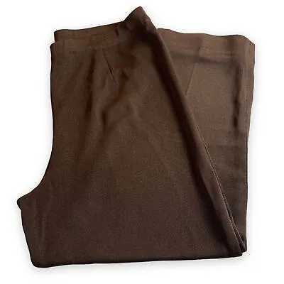 Misook Exclusively Straight Leg Brown Knit 100% Acrylic Pull On Pant Size XL • $29.99