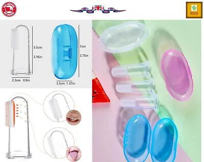 Baby Finger Toothbrush Silicone Teething Gum Cleaner Massager Soother UKSupplier • £3.23