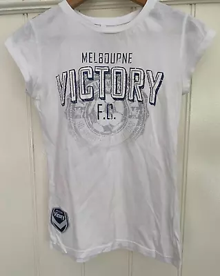 MELBOURNE VICTORY A-League Sz 8 100% Cotton Women's Cap Sleeve Tee VGC • $6