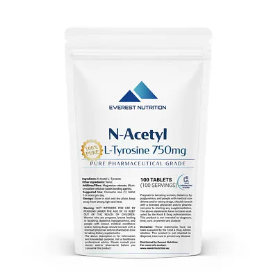 N-Acetyl L-Tyrosine 750mg Tablets Essential Amino Acid High Concentration • $9.49