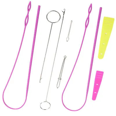 Drawstring Threader Set Lightweight Portable Plastic Sewing Loop Turner Hook • £5.93