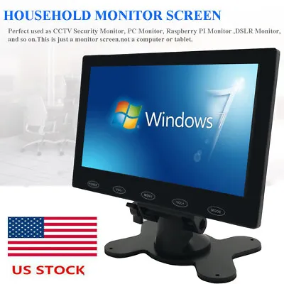 US-7  Portable CCTV Security Monitor PC Display VGA HDMI For DSLR Raspberry Pi • $53.99