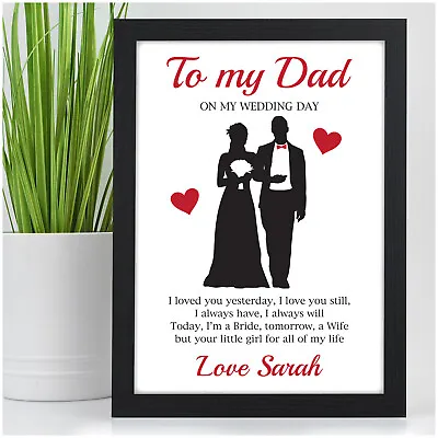 PERSONALISED Father Of The Bride Wedding Thank You Gifts For Dad Daddy Step Dad • £15.95