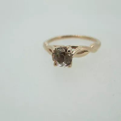 10k Rose Gold Morganite Ring With Twisting Band Accent Size 5 1/2 • $195