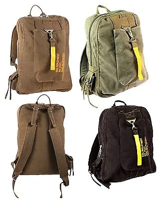 $43.99 • Buy Vintage Canvas Flight Bags - Military Aviation Backpack Knapsack School Bag