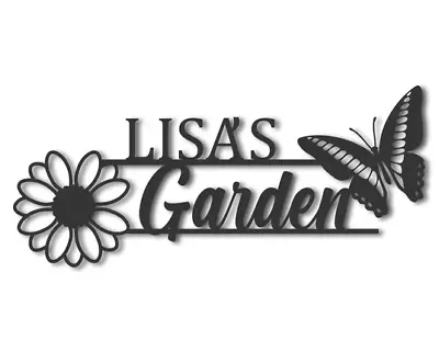 Personalized Floral Butterfly Garden Art Metal Sign  Wall Decor • $28.99