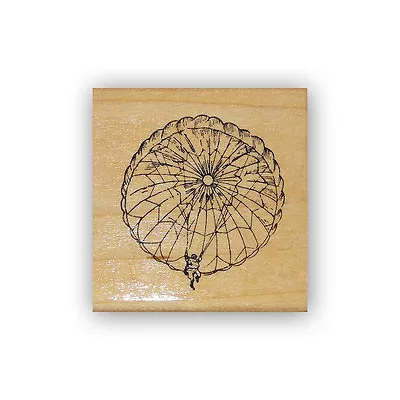 Paratrooper Mounted Rubber Stamp Military Skydiving Man With Parachute CMS #4 • $15.74