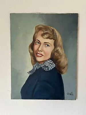 Vintage European Original Portrait Oil Painting Of Woman • $149.99