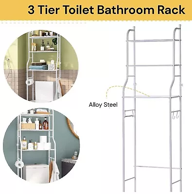 3 Tiers Toilet Shelf Bathroom Rack Over Laundry Washing Machine Storage Shelves • $30.99
