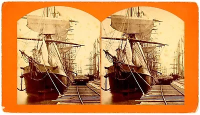 FLORIDA SV - Pensacola - Tall Ships At Pier - 1880s RARE! • $250
