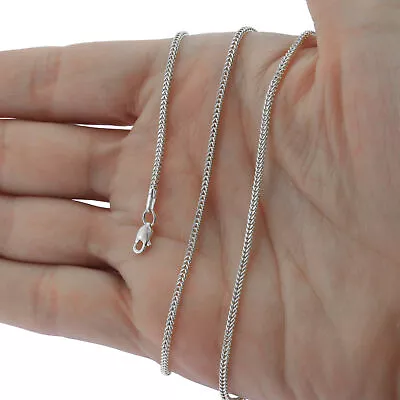 $128.99 • Buy 10K White Gold 1.5mm Foxtail Wheat Franco Box Chain Pendant Necklace 16 - 30 
