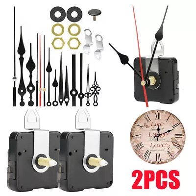 2x DIY Tool Quartz Wall Clock Movement Mechanism Motor Repair Kit W/ 5 Pair Hand • $8.99