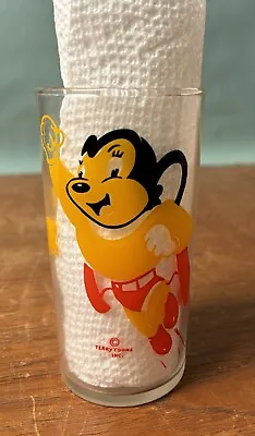 Vintage Terrytoons Mighty Mouse Drinking Glass 1950’s? • $399