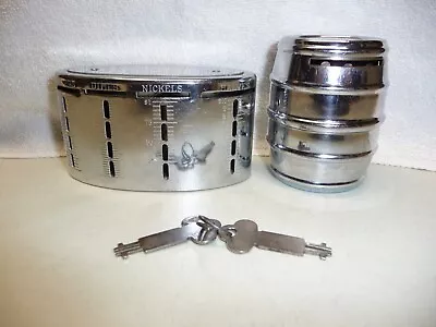 Earl Service Still Banks Lot Of 2 Coin Sorting & Barrel Wise Bees People W/ Keys • $28