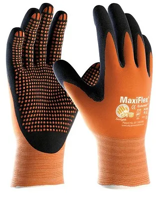 MaxiFlex Endurance 42-848 Nitrile Foam Micro Dot Palm Coated Work Gloves ORANGE • £5.59