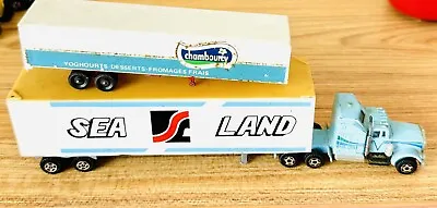 Vintage Semi Truck With Sea Land Trailer Diecast Yatming & Chambourcy Yoghurts • $15