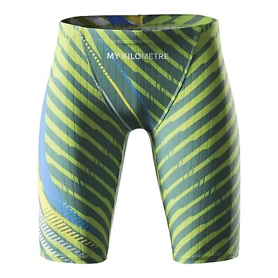 MY KILOMETRE Jammer Swimsuit Mens Solid Swim Jammers Endurance Long Racing Train • $16.99