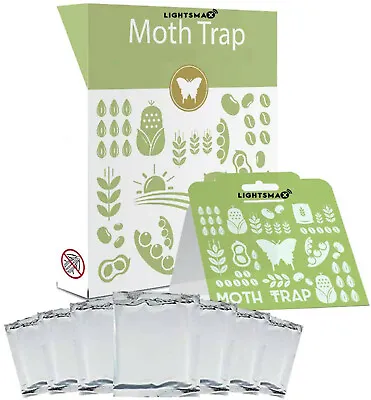 Premium Pantry Moth Traps With Pheromones Prime Cupboard Safe Eco Friendly-5 Pks • $9.16