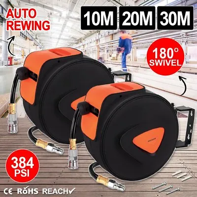 Retractable Air Hose Reel Compressor Auto Rewind Wall Mounted 30m/20m/10m • $119