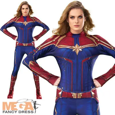 £18.99 • Buy Captain Marvel Hero Suit Ladies Fancy Dress Comic Book Superhero Adults Costume