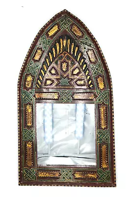 Moroccan Style Wall Mirror Hand Painted Decorative Hardwood 23 X12  • $149.88