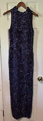 Vintage 90s Beaded Prom Dress Size 8 Alyce Designs • $100