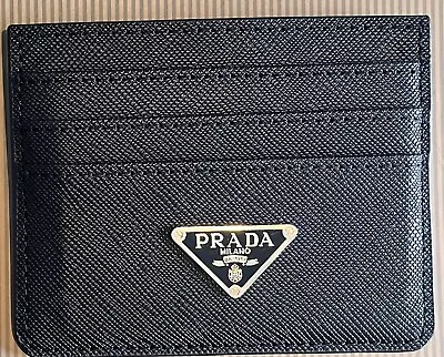 Prada Saffiano Card Holder Wallet Black Pre-Owned Great Condition Men And Women • $145.99