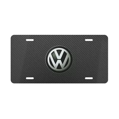 Volkswagen License Plate Custom BLACK ''C-FIBER'' Vanity Volkswagen Car Plate • $21.99