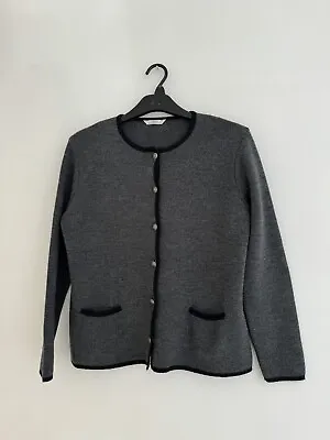 St Michael M&S Vintage Women Grey Merino Wool Blend Knit Button Cardigan UK 14 • £14