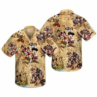 Disney Pirates Mickey Mouse Hawaiian 3D Shirt Summer Beach Trip Family Hawaiian • $29.99