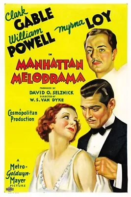 Manhattan Melodrama Clark Gable Myrna Loy Movie Poster Print • $6.49