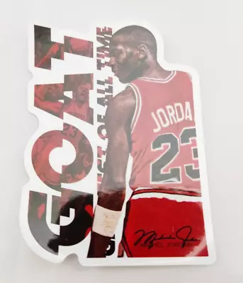 Michael Jordan GOAT Bulls Waterproof Glossy Vinyl Logo Decal Sticker 3 X2  • $2.95