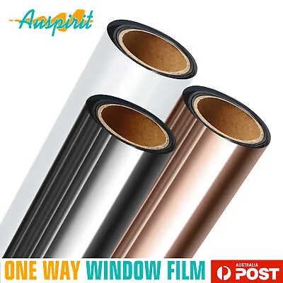 House Window Tint One Way Mirror Film Heat Reflect Anti-UV Adhesive Static Cling • $20.44