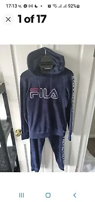  FILA Velour Tracksuit Size M • £29