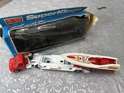 Matchbox Super Kings K-27 Powerboat And Transporter Boxed • £3.26