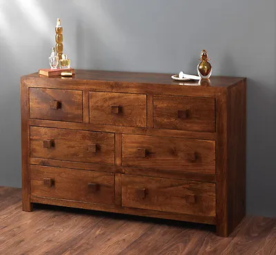 Dakota Mango Large Dresser Chest Of Drawers Solid Wood Indian Furniture New • £417.99