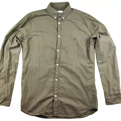 Jack And Jones Premium Mens Shirt Size S Olive Green Long Sleeve Cotton • £5.99