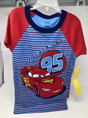 Lightning McQueen Pajama 2 Piece Set With Short Sleeve Shirt & Long Pants Cuffed • $14.96