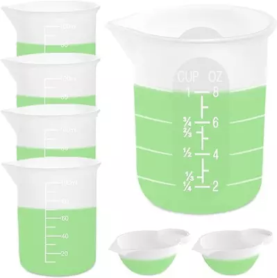 7 Pcs Silicone Measuring Cups Kits 1 Pc 250Ml Silicone Cups 4 Pcs 100Ml Non-St • $12.15