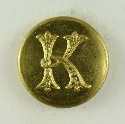 Vintage Letter K Seal Crest Button Original E8DT • $12.38