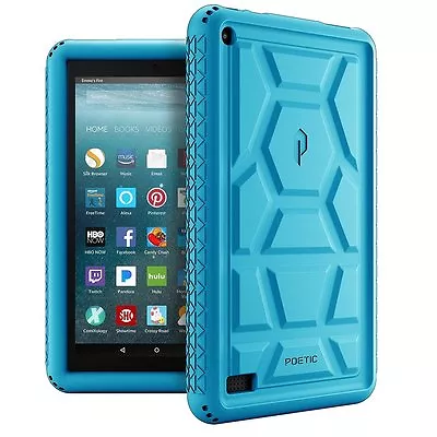 For Amazon Fire 7 (2017) Tablet Case Poetic Soft Silicone Protective Cover Blue • $10.97