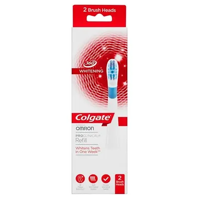Colgate Pro Clinical 360 Whitening Brush Heads White 2pk. Bulk Save. Free Post. • $29.99